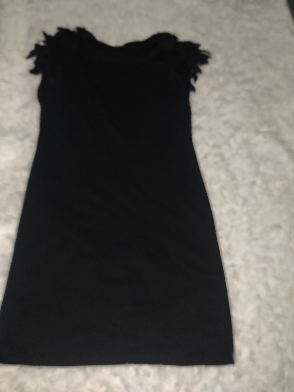 Alfani - Black Sleeveless Dress with Ruffled Shoulder Details